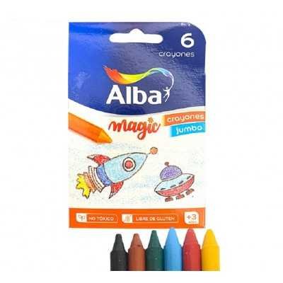 Crayones Jumbo x6 Colores Surtidos Alba