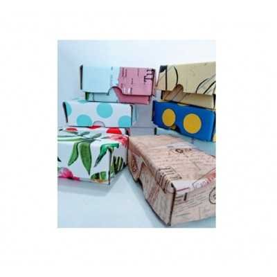 Tarjetero de cartón montado colores surtidos +100 tarjetas blancas Paperland