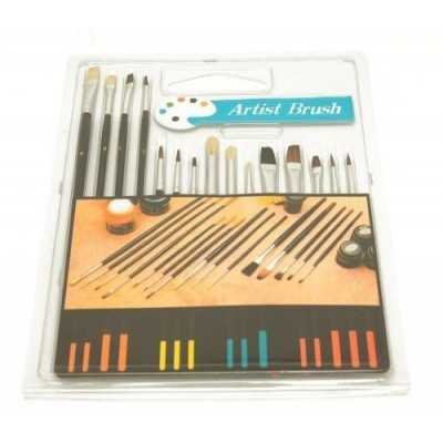 Pinceles set x 15 unidades punta chata redondo cerda/pony StationeryImag