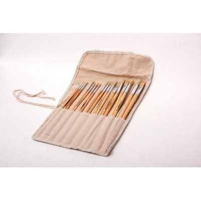 Set Pinceles Punta Chata + Redondo de cerda china  x18 unidades Stationery