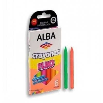 Crayones Flúo x6 Colores Alba