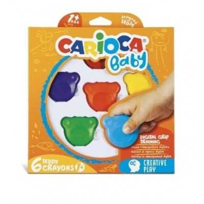 Crayones para bebé x6 colores Teddy Baby CARIOCA