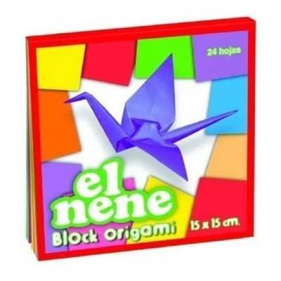 Papeles para Origami de 15x15 cm Color x24 hojas El Nene