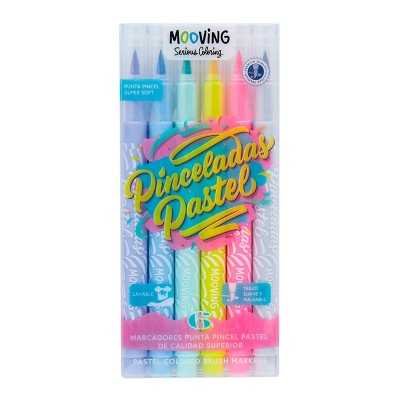 Marcadores Punta Pincel PINCELADAS PASTEL x6 colores Mooving