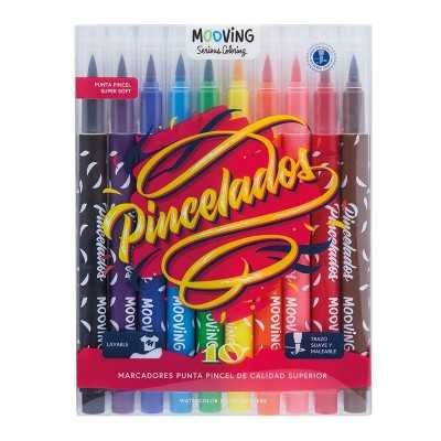 Marcadores punta pincel PINCELADOS x10 colores Mooving