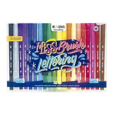 Marcadores doble punta pincel MISS BRUSH x20 colores Mooving