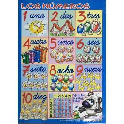 Láminas didácticas "LOS NÚMEROS" 50x70 cm