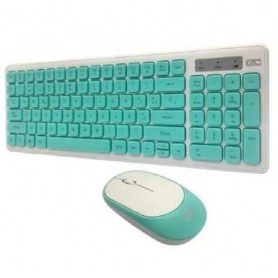 Set Teclado +Mouse inalámbrico Verde GTC