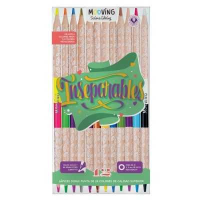 Lapices de color largos Coloring x12 bicolores Mooving