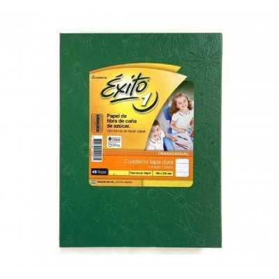 Cuaderno forrado tapa dura VERDE x48 hojas cuadriculado Éxito