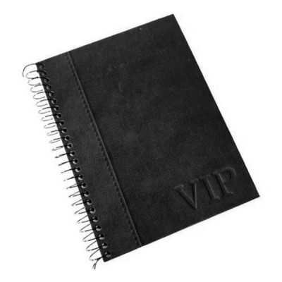 Cuaderno con espiral 16x21 cm tapa dura VIP cuero x96 hojas rayado Asamblea