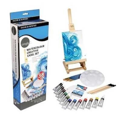 Set Simply  de 38 piezas (12 Acuarelas +1 Atril Mesa+ 1 Paleta...) Daler Rowney