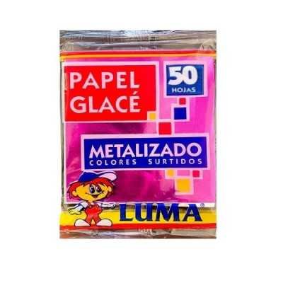 Papel Glase Metalizado x50 unidades Luma