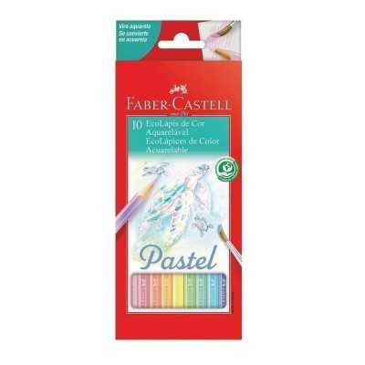 Lapices de color largos acuarelables PASTEL x10 unidades Faber-Castell