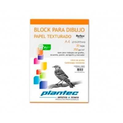 Block para Dibujo A4 de 350 gramos Blanco Texturado x20 hojas Plantec