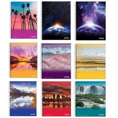Cuaderno con espiral Rayado 29/7 tapa flexible x80 hojas AVON