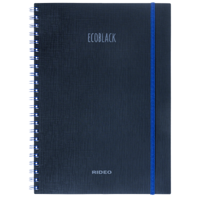 Cuaderno A4 Ecoblack con elástico x 120 hojas rayadas Rideo