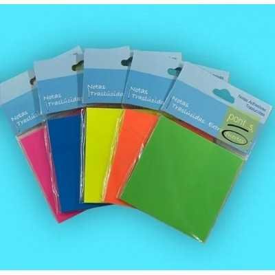 Nota Adhesiva 74x74 mm NEON (traslucido) Memo Fix