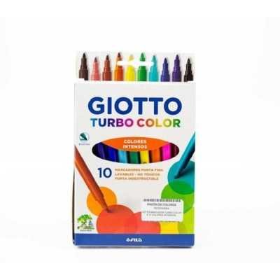 Marcadores al agua 2.8 mm Turbocolor x10 colores GIOTTO