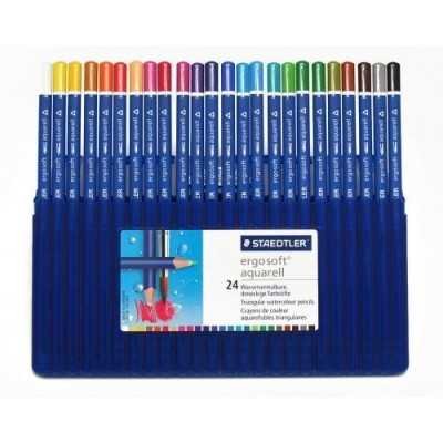 Lápices Ergo Soft 156 SB Aquarell x24 colores estuche plástico Staedtler