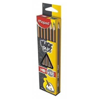 Lapices grafito Black Pep's NEGRO B x12 unidades Maped