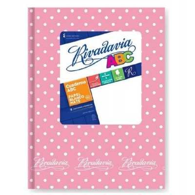 Cuaderno ABC 19x23 cm rayado LUNARES ROSA x48 hojas Rivadavia