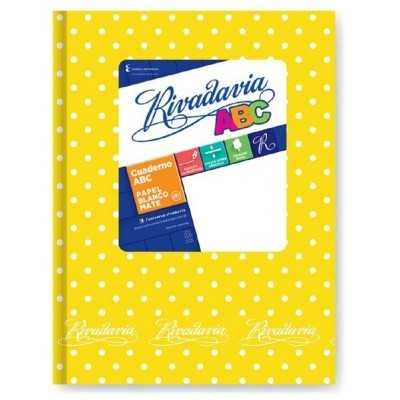 Cuaderno ABC 19x23 cm rayado LUNARES AMARILLO x48 hojas Rivadavia