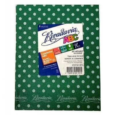 Cuaderno ABC 19x23 cm rayado LUNARES VERDE x48 hojas Rivadavia