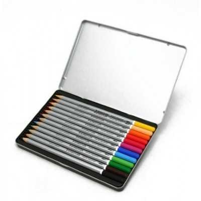 Lápices Acuarelables Karat Aquarell x12 colores lata Staedtler