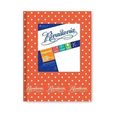 Cuaderno tapa de cartón rayado LUNARES NARANJA x50 hojas Rivadavia