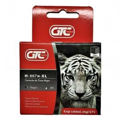 Cartucho para Impresora HP 667 XL NEGRO GTC