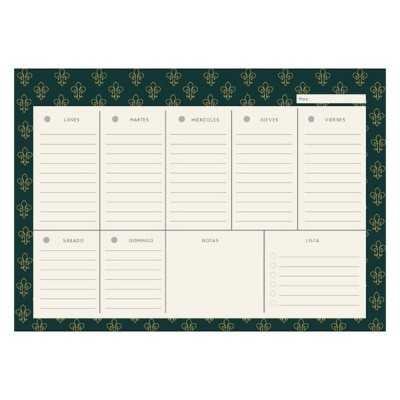 Organizador Mensual29,7x21 cm Flor de Lis x28 paginas Talbot