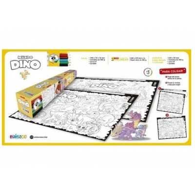 Lamina doble para colorear y pintar "DINOS" Uniesco.