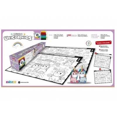Lamina doble para colorear y pintar "UNICORNIO" Uniesco.