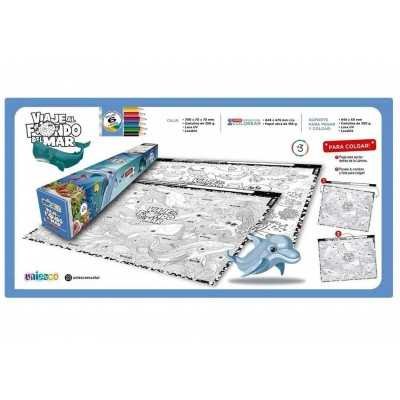 Lamina doble para colorear y pintar "FONDO DEL MAR" Uniesco.