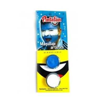 Set Pintura para Maquillaje Celeste y Blanco Pintafan