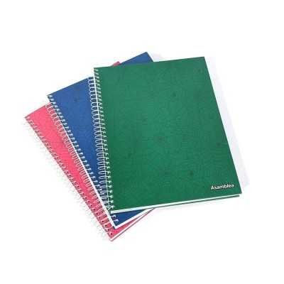 Cuaderno Espiralado Escolar 21x27 cm VERDE Rayado x100 hojas tapa dura Asamblea