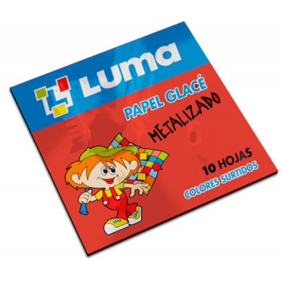 Papel glace metalizado x 10 hojas Luma