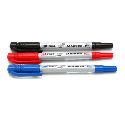 Marcador Permanente Twin Azul doble punta para CD/DVD Pilot