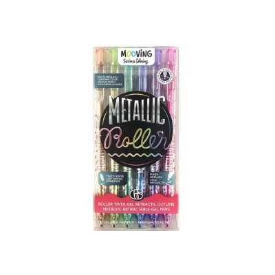 Roller tinta gel retráctil Coloring Metallic Outliner x 6 unidades Mooving