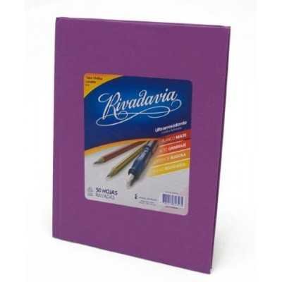 Cuaderno tapa de cartón x 50 hojas rayado lila Rivadavia