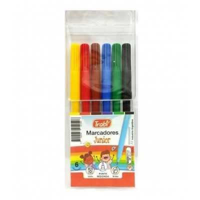 Marcadores Junior x 6 unidades en blister Trabi