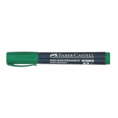 Marcador permanente punta redonda Winner 52 VERDE Faber-Castell
