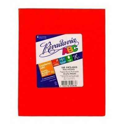 Cuaderno ABC 19x23 cm cuadriculado ROJO x48 hojas Rivadavia