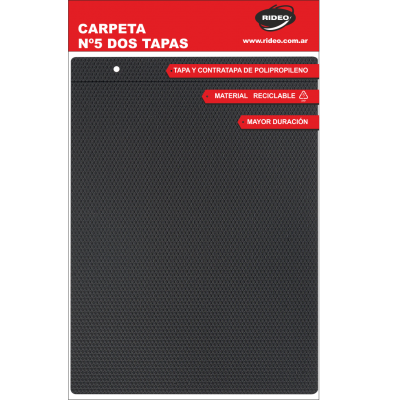 Carpeta nº 5 plástica ecoblack Rideo