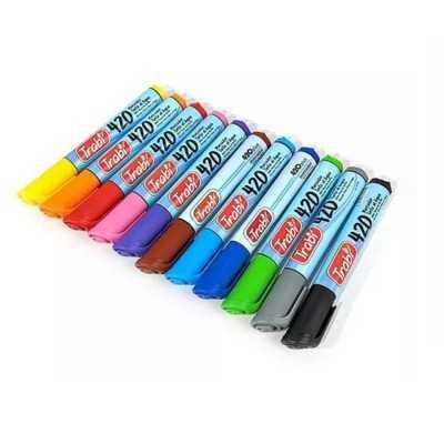 Marcador al agua 420 Verde punta redonda Trabi