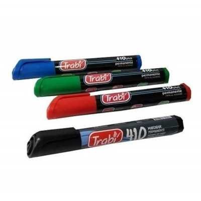 Marcador permanente 410 rojo punta biselada Trabi