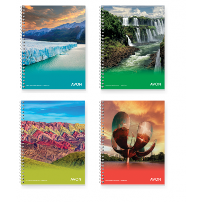 Cuaderno con espiral Cuadriculado 29/7 tapa flexible x80 hojas AVON