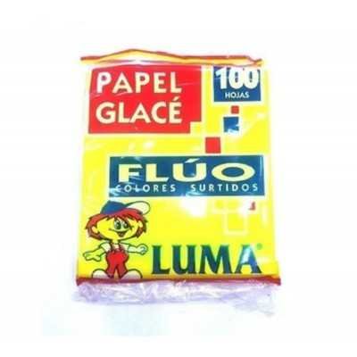 Papel glacé fluo x 100 hojas Luma