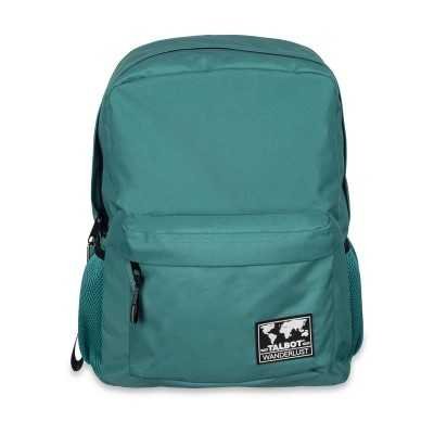 Mochila espalda Wanderlust lisa verde menta, 2 cierres Talbot